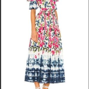 Misa Los Angeles Floral Pleated Dress- Multicolor, size Small